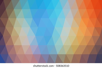 Light blue-yellow triangle mosaic background. Modern geometrical abstract illustration with gradient. The template can be used as a background for cell phones.