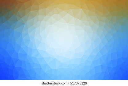 Light blue-yellow triangle mosaic background. Modern geometrical abstract illustration with gradient. The template can be used as a background for cell phones.