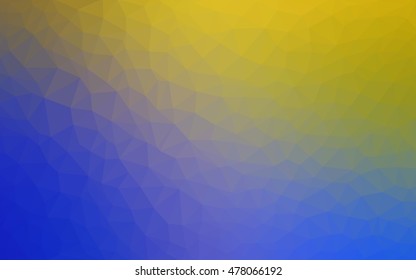 Light blue-yellow triangle mosaic template. A sample with polygonal shapes. The textured pattern can be used for background.