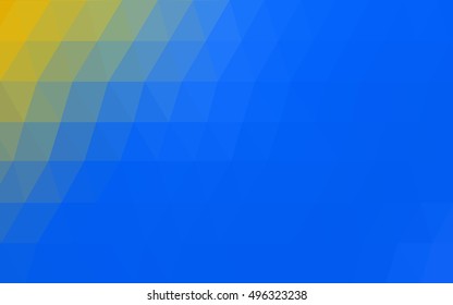 Light blue-yellow triangle mosaic template. Brand-new colored illustration in blurry style with gradient. The template can be used as a background for cell phones.