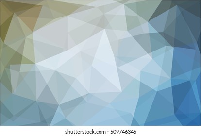 Light blue-yellow triangle mosaic template. Shining illustration, which consist of triangles. A new texture for your design.