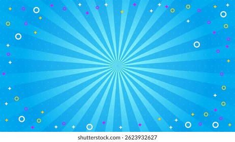 light blur burst line background with circle and star particle frame banner background template