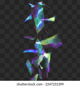Light Blur Vector Transparent Background. Glow Foil Abstract Illustration. Color Glints Metal Banner. Neon Effect Glitter Border.