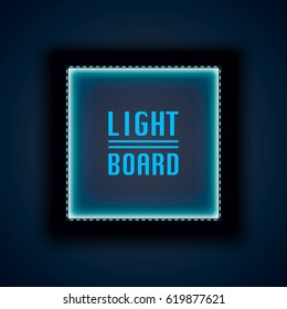 Light board background night neon. Vector illustration 
