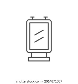 Icono de contorno de la línea de la tarjeta luminosa