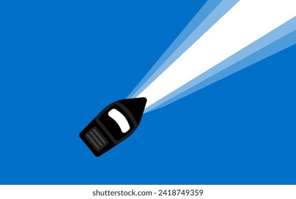 Light from boat icon. Mockup for text. Flat style. Vector icons