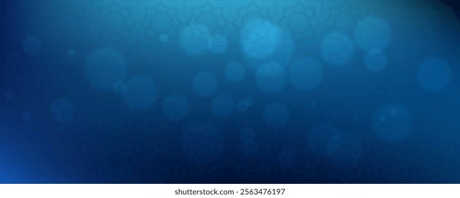 light bokeh blue islamic background vector illustration