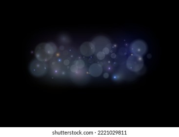 Efecto de bokeh ligero aislado en un fondo transparente. Luces de bokeh abstractas y luminosas. Fondo de Navidad de polvo brillante. La llamarada del concepto navideño chispa. Luz de polvo blanca png. 