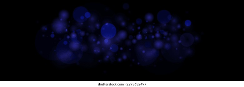 Efecto bokeh ligero aislado en el fondo negro. Luces de bokeh abstractas y luminosas. Fondo de Navidad de polvo brillante.