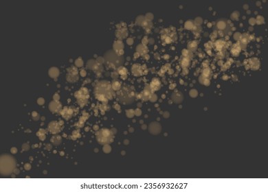 Light bokeh effect isolated on transparent background. Light abstract glowing bokeh lights. Christmas background made of shiny dust. Christmas concept sparkles. white light dust format