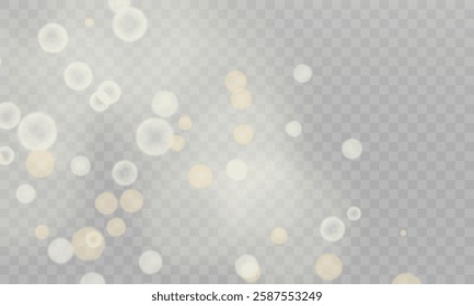 Light bokeh effect overlay - vector illustration on transparency grid layer