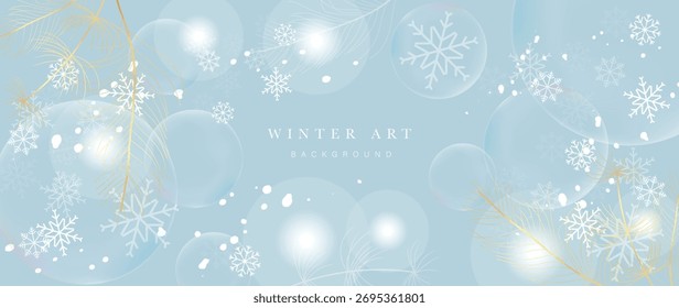 Light bokeh snowflake vector background with glowing circles and soft gradients, versatile holiday backdrop for web and print