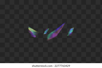 Light Bokeh Vector Transparent Background. Rainbow Glints Dreamy Backdrop. Gradient Glitch Glamour Brochure. Hologram Laser Tinsel Template.