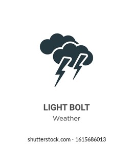 Light bolt glyph icon vector on white background. Flat vector light bolt icon symbol sign from modern weather collection for mobile concept and web apps design.