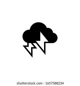 Light bolt icon in black solid flat design icon isolated on white background