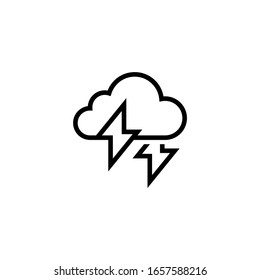 Light bolt icon in linear, outline icon isolated on white background