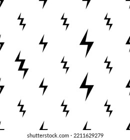 Light Bolt Icon Seamless Pattern, Lightening Strike Icon Vector Art Illustration