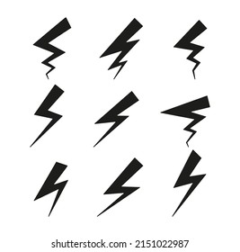 light bolt vector symbol set