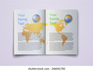 light booklet with earth maps