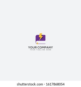 light books logo, bolt logo, electrical books logo design