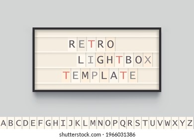 Light Box With Characters On Gray Back