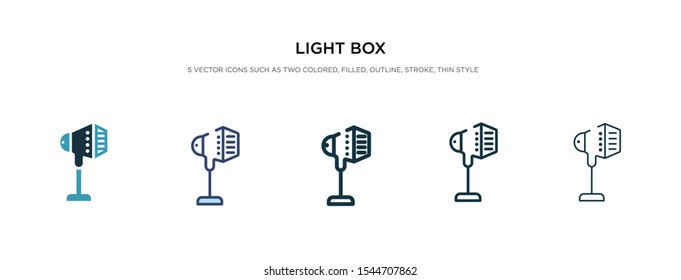 light box icon in different style vector illustration. two colored and black light box vector icons designed in filled, outline, line and stroke style can be used for web, mobile, ui