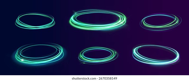 Light box and laser sign create retro 80s disco portal with purple glow and transparent UI effect in abstract cosmic space illustration