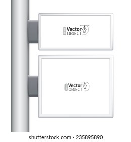 light box on a pole, template, Blank street advertising billboard