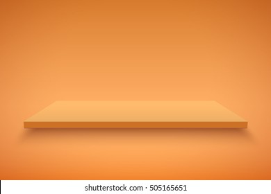 Light box with Orange platform on Orange backdrop. Editable Background Vector illustration.