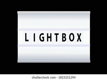 Light box realistic vector illustration isolated on black background. Advertising light box  for background. White lightbox with customizable design. 