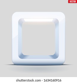 Light box with spotlight. White cube for product presentation. Softbox for object shooting. Vector Illustration