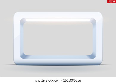 Light box with spotlight. White cube for product presentation. Softbox for object shooting. Vector Illustration