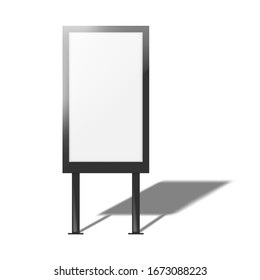 Light box, vector mockup. Blank white lightbox, template. Empty advertising banner stand, mock-up.