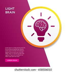Light and Brain Icon. Info Graphic Board Flat Isolated Design
