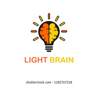 Light brain logo template vector