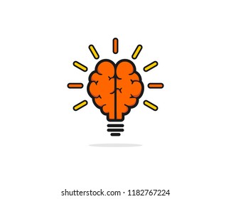 Light brain logo template vector