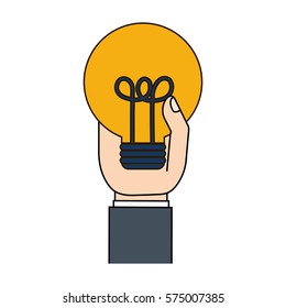 light brainstorm in the hand image design, vector illustration icon