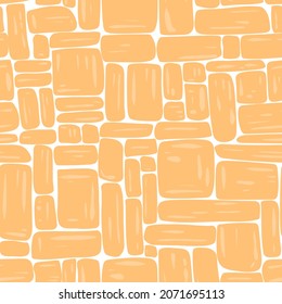 Light brick wall seamless pattern, vector illustration. Background with stones of different shapes and sizes. Brickwork, template for wallpaper, lining and packaging.