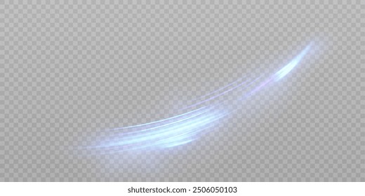 Light bright blue swirl. Glow effect of bright lines on dark background. Magic light swirls for magic and fantasy. Vector 10 EPS	
