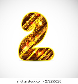 light bright colors number two. Vector illustration