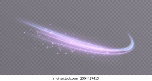 Light and bright Twirl. Curved light effect blue-violet lines. Effect of high-speed light energy for the action of game characters	
