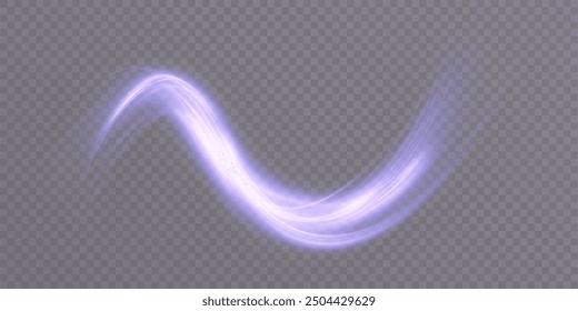 Light and bright Twirl. Curved light effect blue-violet lines. Effect of high-speed light energy for the action of game characters