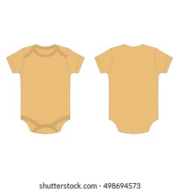 light brown baby bodysuit romper isolated vector on the white background