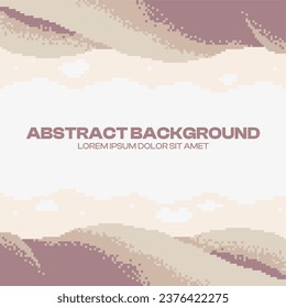 Light Brown Background of Abstract Dunes Frame Illustration, Pixel Art Style