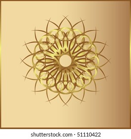  light brown background with a gold pattern.Vector