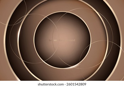 light brown background with golden circles. modern background. vector illustration. eps 10. mocha mousse background 