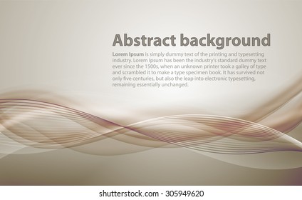 Light brown background with gradient and blend. Business style or technology clean design. Modern vector backdrop with violet gradient and wave. Template cover or page