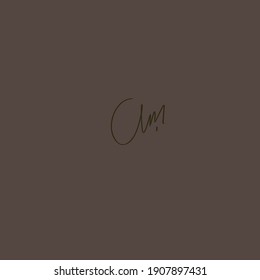 am light brown background handwritten logo