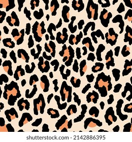 light brown, beige with orange spots leopard animal print texture print, exotic wild cat seamless pattern background, african fabric and textile, wrapping paper design