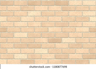 Light brown brick wall abstract background. Texture of bricks. Vector illustration. Template design for web banners